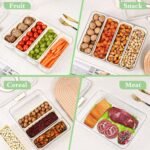 4-Compartment Fridge Organizer Bin with Lid and Handle – Divided Vegetable Tray & Snack Box – 4 Removable Storage Containers for Fruits, Veggies, and Meal Prep (1-Piece) - Image 3