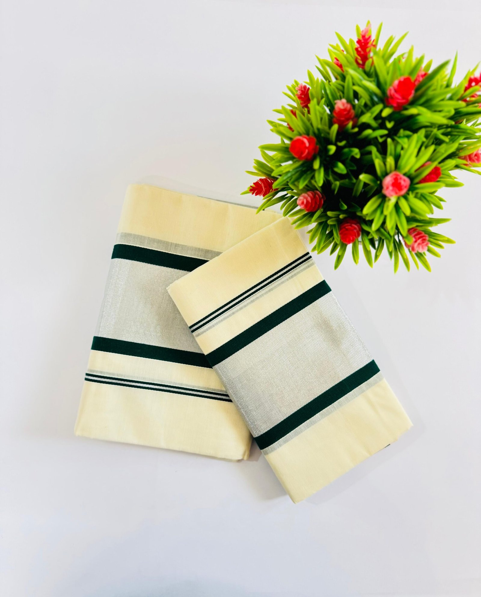 AAR015 (1) Kerala Handloom Single Set mund - Image 1