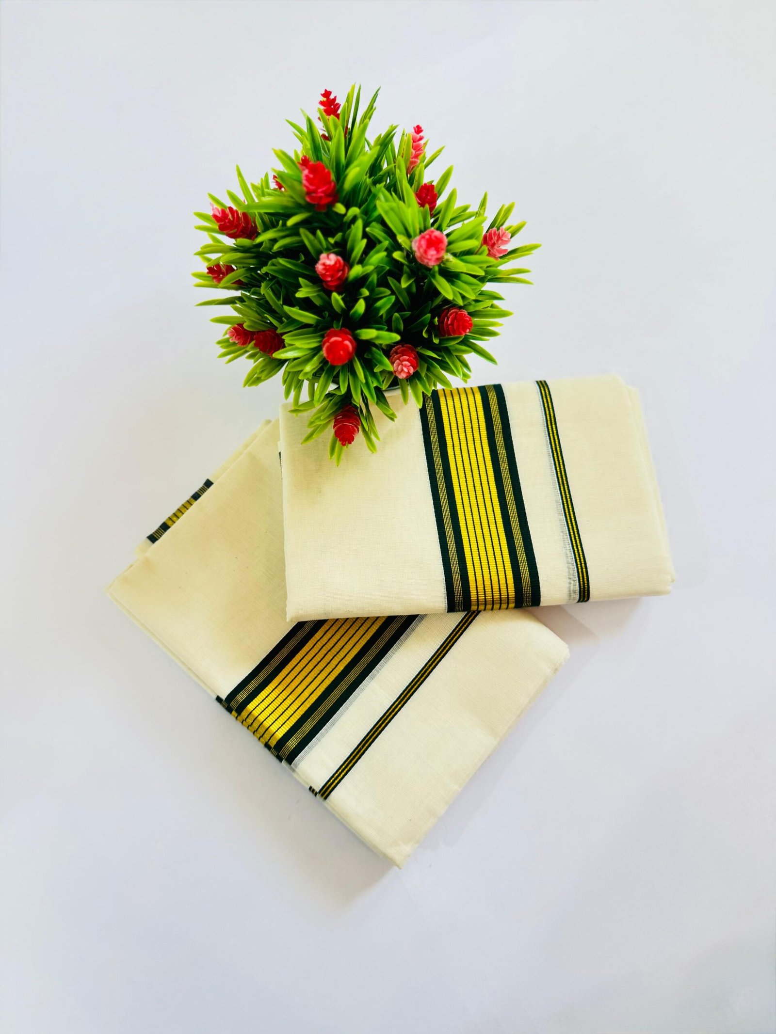 KPR003 (3) Handloom Set Mundu - Image 1