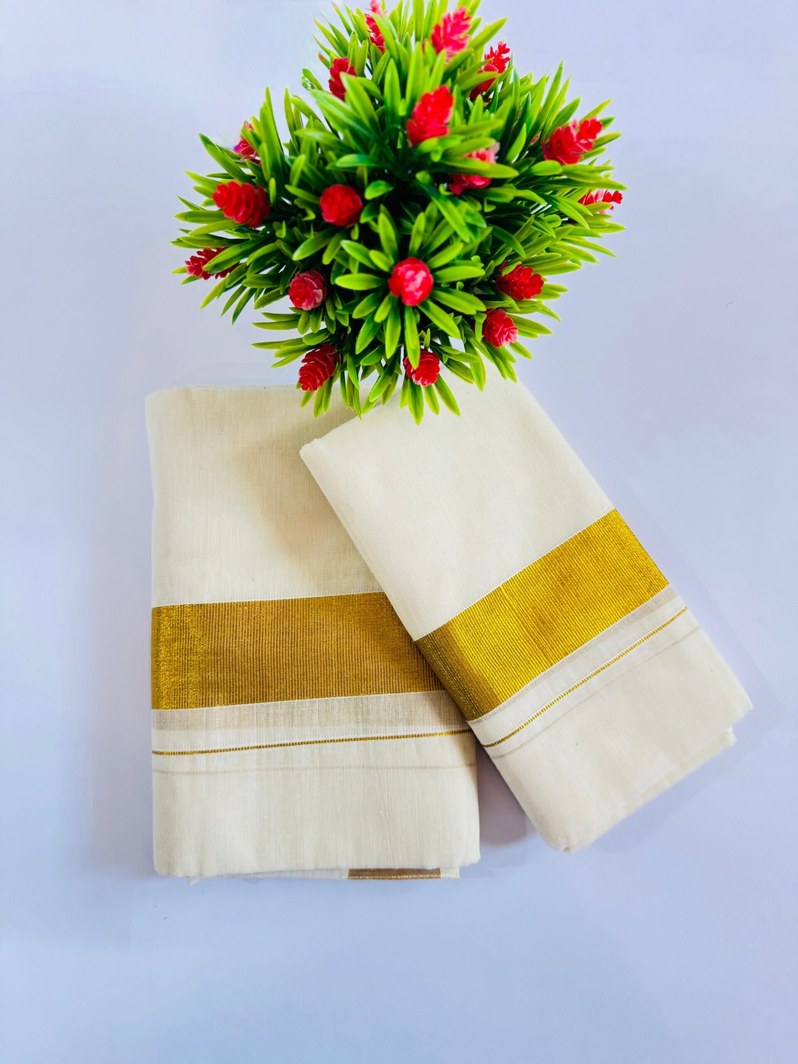 SP002 (3) Kerala Cotton Set Mundu (Single) - Image 1