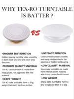 Cake Decorating & Icing Turntable | Signature Edition 12-Inch 360° Rotating Cake Stand for Baking & Serving | Plastic Cake Turntable with Silver Top & Golden Base | Professional Cake Decorating Stand - Image 4