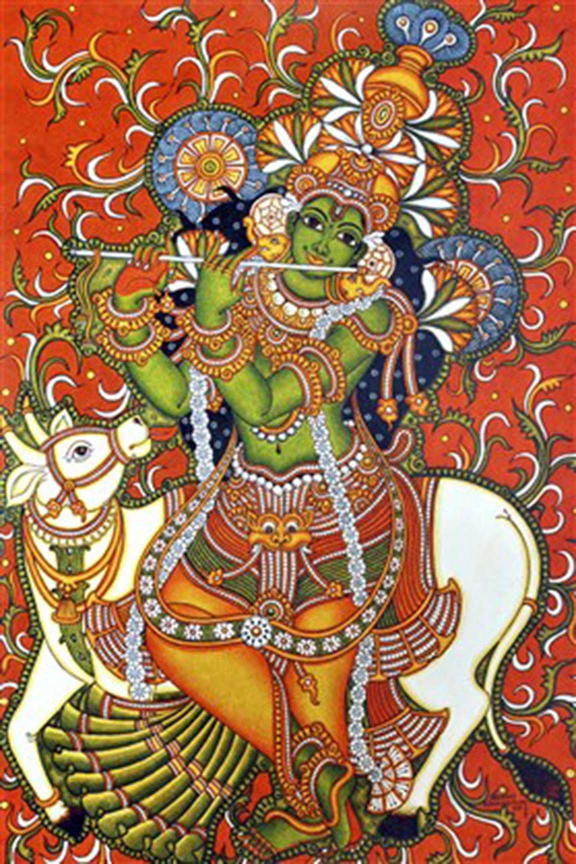 mural_paintings_pasu-krishna Krishna with Cow - Image 1