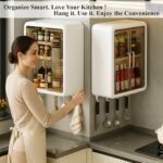 Plastic Wall Mounted Self Adhesive Bathroom Shelf Storage Cabinet for Kitchen Multipurpose Organizer with Doors and Shelves (Material- Plastic, White, Pack of 1