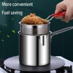 Multifunctional Oil Fryer with Drain Basket, 500ml Stainless Steel Pan with Handle, Ideal for Frying French Fries, Chicken Wings, Fish, Boiling Butter, Gravies, Pasta (Deep Frying Pot) - Image 5