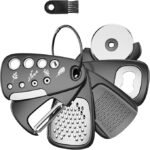 Kitchen Unique Gadgets Set 6 Pieces, Space Saving, Cheese Grater, Bottle Opener, Fruit Vegetable Peeler, Pizza Cutter, Garlic Ginger Grinder, Herb Stripper Kitchen Tools Set
