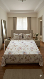 Bliss Double  Size Printed Bedsheet with 2 Pillow Covers 90”x100” inch’s - Image 9