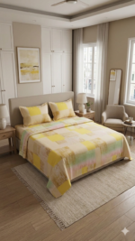 Plush super King Size Printed Bedsheet with 2 Pillow Covers108”x108” inch’s - Image 12